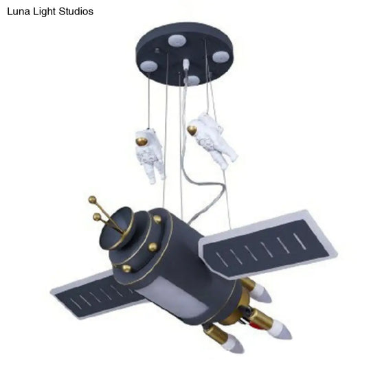 Modern Acrylic Led Satellite Chandelier: Illuminate Your Childs Room With Hanging Astronaut Decor