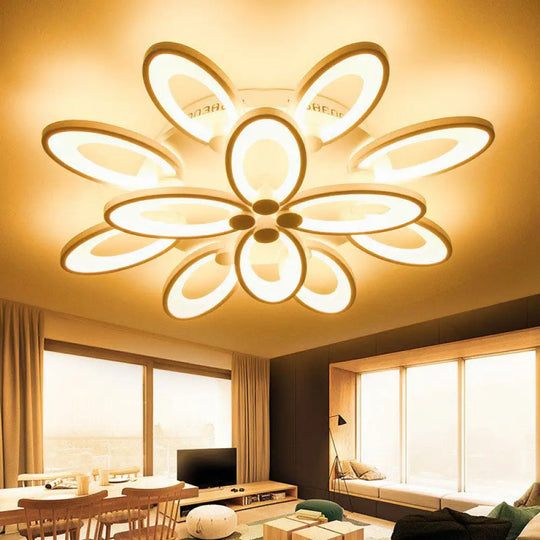 Modern Acrylic Led Semi Flush Mount Ceiling Light - Ideal For Living Room 12 / White Warm