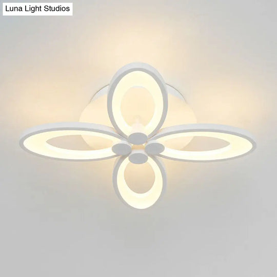 Modern Acrylic Led Semi Flush Mount Ceiling Light - Ideal For Living Room 4 / White