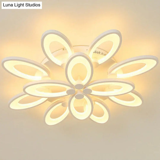 Modern Acrylic Led Semi Flush Mount Ceiling Light - Ideal For Living Room 12 / White