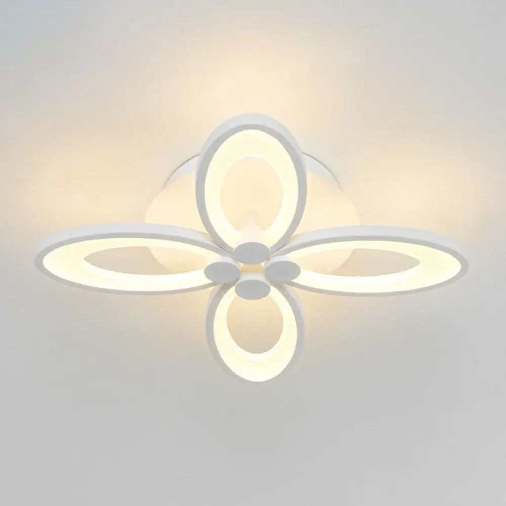 Modern Acrylic Led Semi Flush Mount Ceiling Light - Ideal For Living Room 4 / White