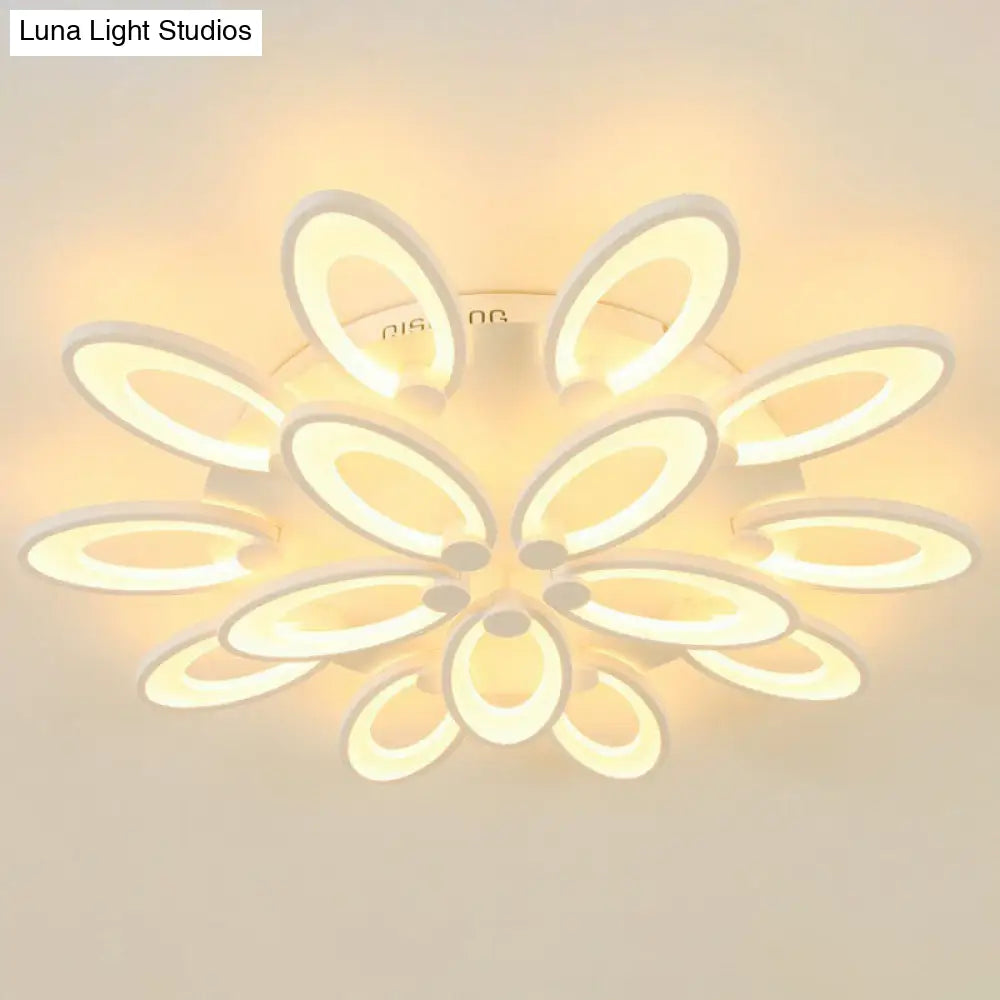 Modern Acrylic Led Semi Flush Mount Ceiling Light - Ideal For Living Room 15 / White Warm