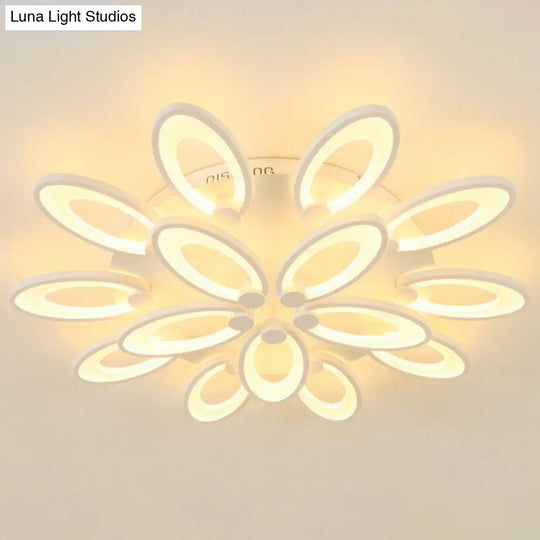Modern Acrylic Led Semi Flush Mount Ceiling Light - Ideal For Living Room 15 / White Warm