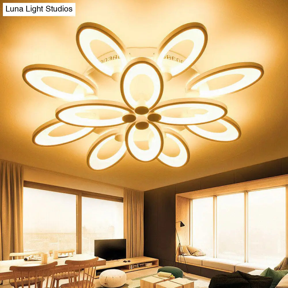 Modern Acrylic Led Semi Flush Mount Ceiling Light - Ideal For Living Room 12 / White Warm