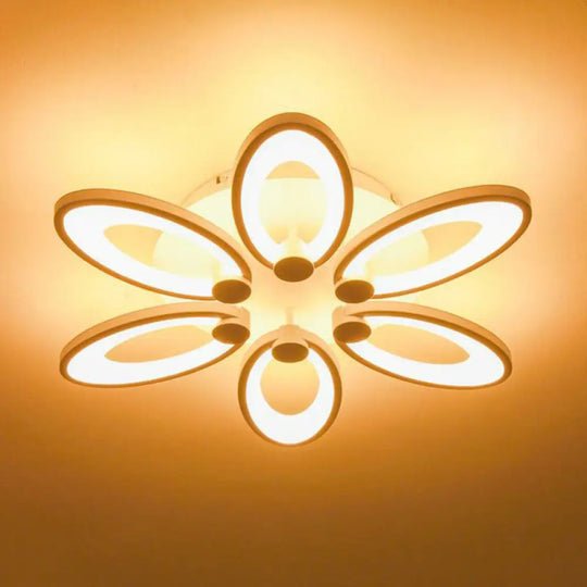 Modern Acrylic Led Semi Flush Mount Ceiling Light - Ideal For Living Room 6 / White Warm