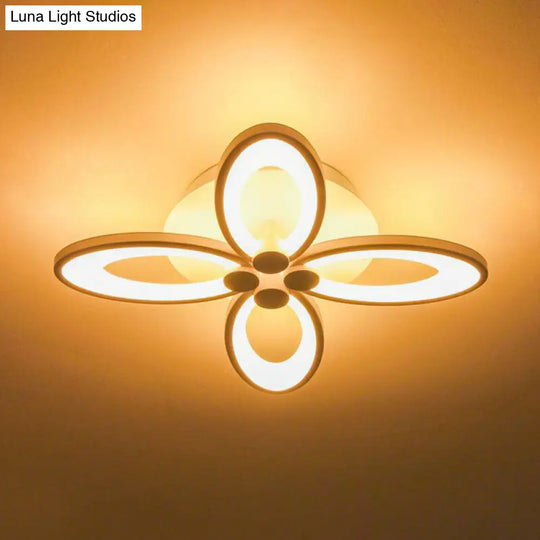 Modern Acrylic Led Semi Flush Mount Ceiling Light - Ideal For Living Room 4 / White Warm