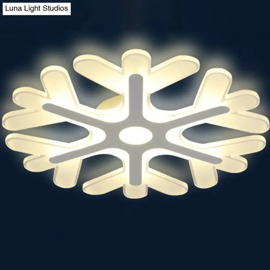 Modern Acrylic Led Snowflake Flush Mount Ceiling Light For Living Room