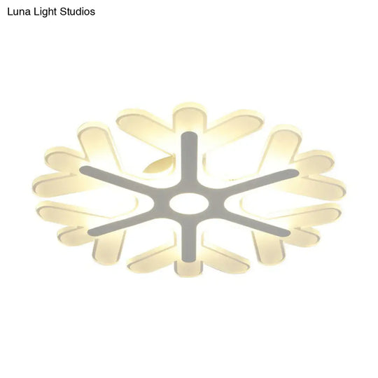 Modern Acrylic Led Snowflake Flush Mount Ceiling Light For Living Room