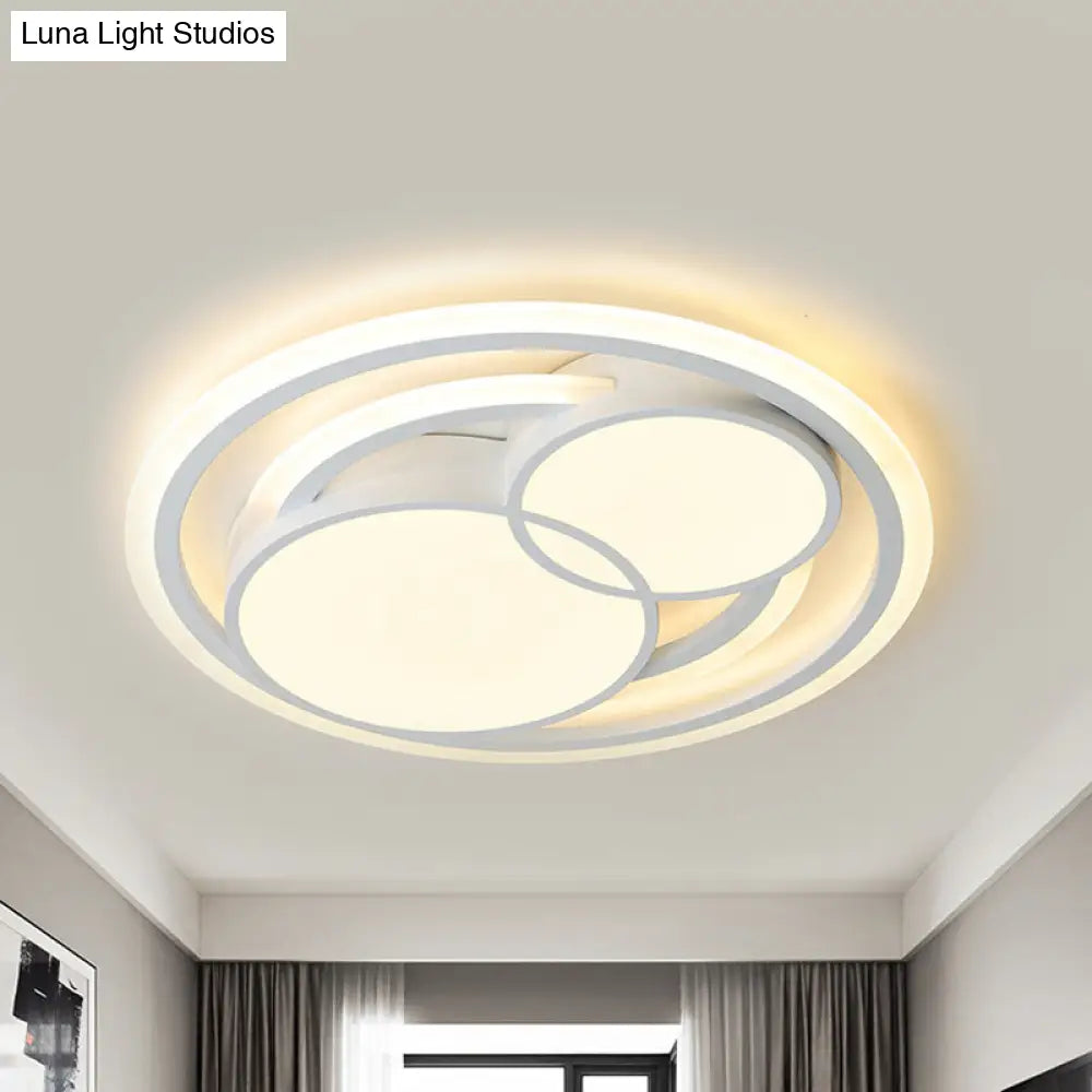 Modern Acrylic Led Snowman Ceiling Light In White For Study Room