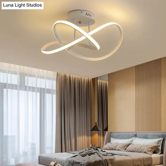 Modern Acrylic Led Twist Ceiling Mount Fixture - 19.5’/23.5’ Semi Flush Warm/White Light