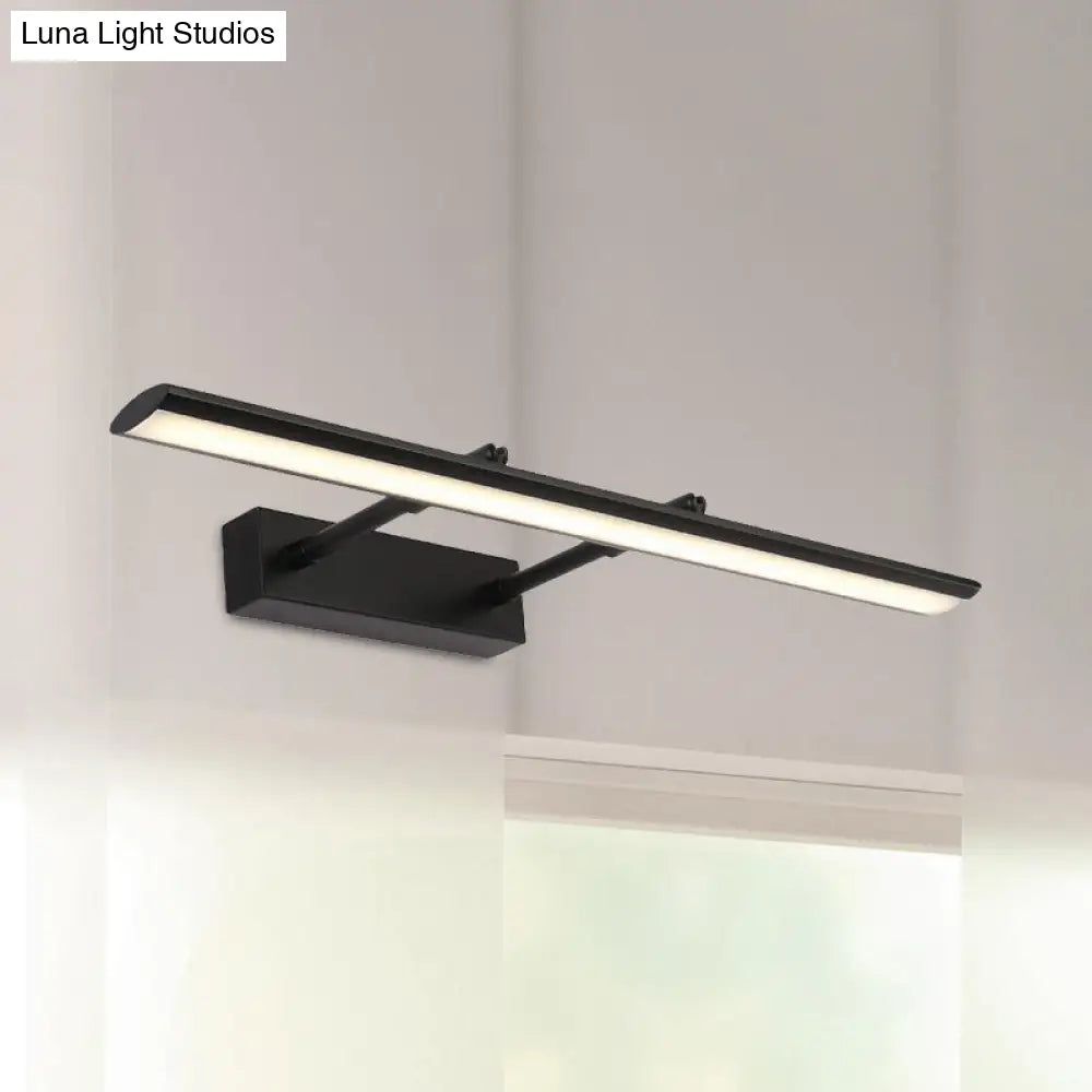 Modern Acrylic Led Vanity Lighting Fixture In Black/Chrome 15/19 Wide