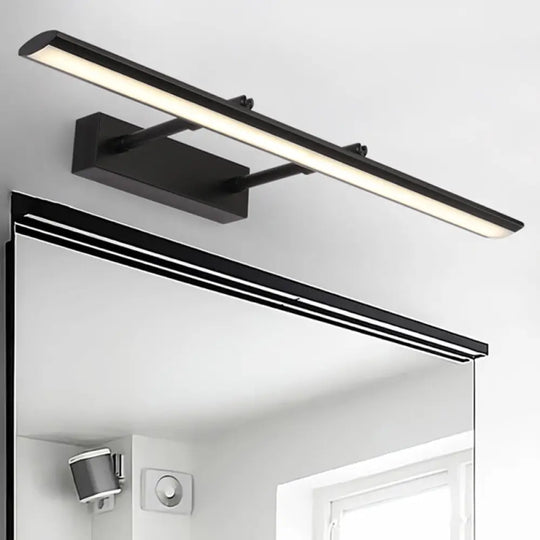 Modern Acrylic Led Vanity Lighting Fixture In Black/Chrome 15/19 Wide Black / 15