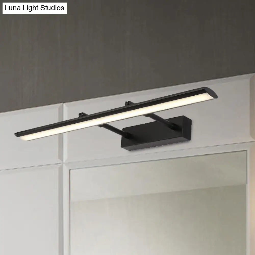 Modern Acrylic Led Vanity Lighting Fixture In Black/Chrome 15/19 Wide