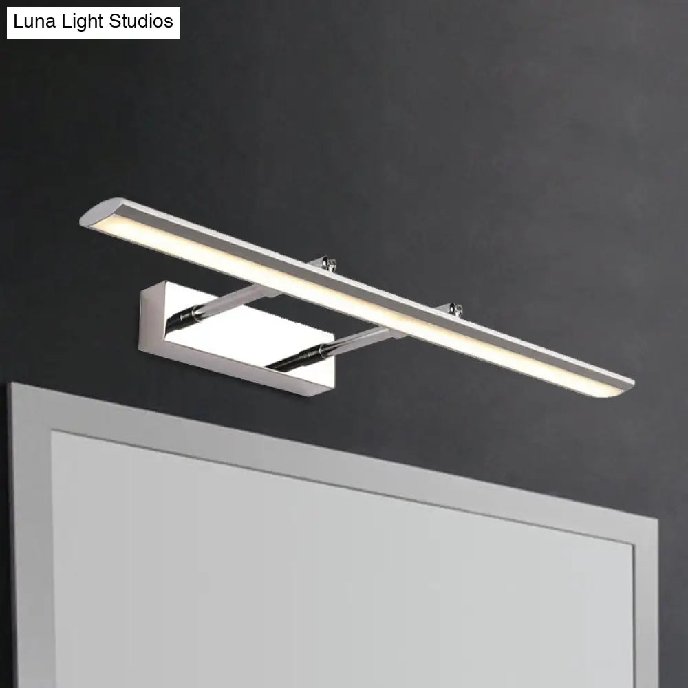 Modern Acrylic Led Vanity Lighting Fixture In Black/Chrome 15/19 Wide