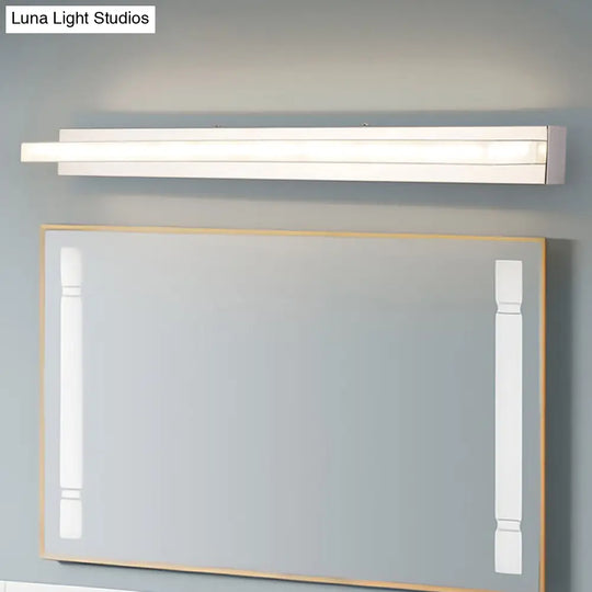 Modern Acrylic Led Vanity Sconce - Rectangular Wall Mounted Lamp (Chrome)