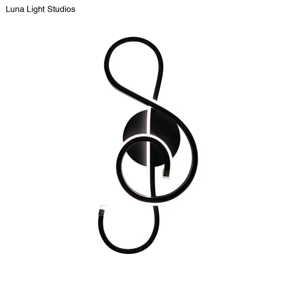 Modern Acrylic Led Wall Light Fixture - Music Note Design For Living Room