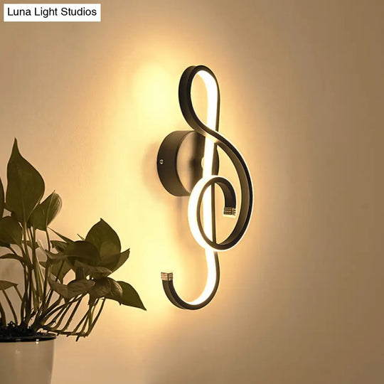 Modern Acrylic Led Wall Light Fixture - Music Note Design For Living Room