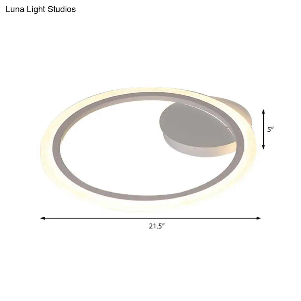 Modern Acrylic Light Ring Fixture For Bedroom Ceiling – Unique White Lighting (1/2/3 Lights