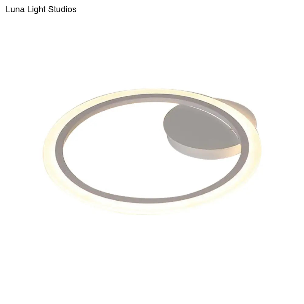 Modern Acrylic Light Ring Fixture For Bedroom Ceiling – Unique White Lighting (1/2/3 Lights