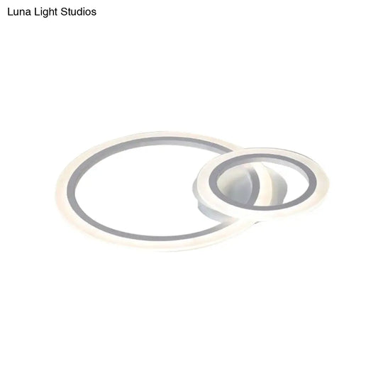 Modern Acrylic Light Ring Fixture For Bedroom Ceiling – Unique White Lighting (1/2/3 Lights