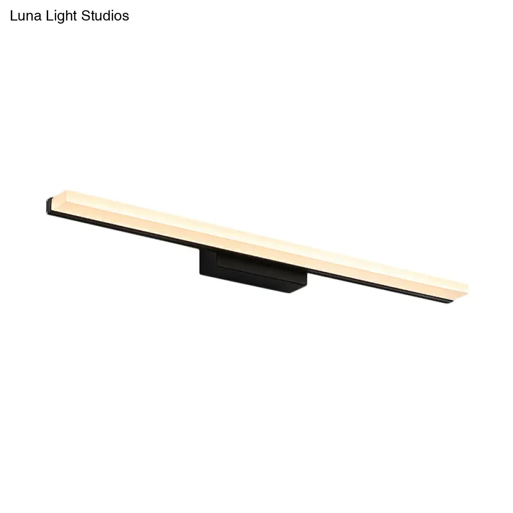 Modern Acrylic Linear Vanity Wall Sconce - Led Lighting Fixture In Black With Warm/White Light