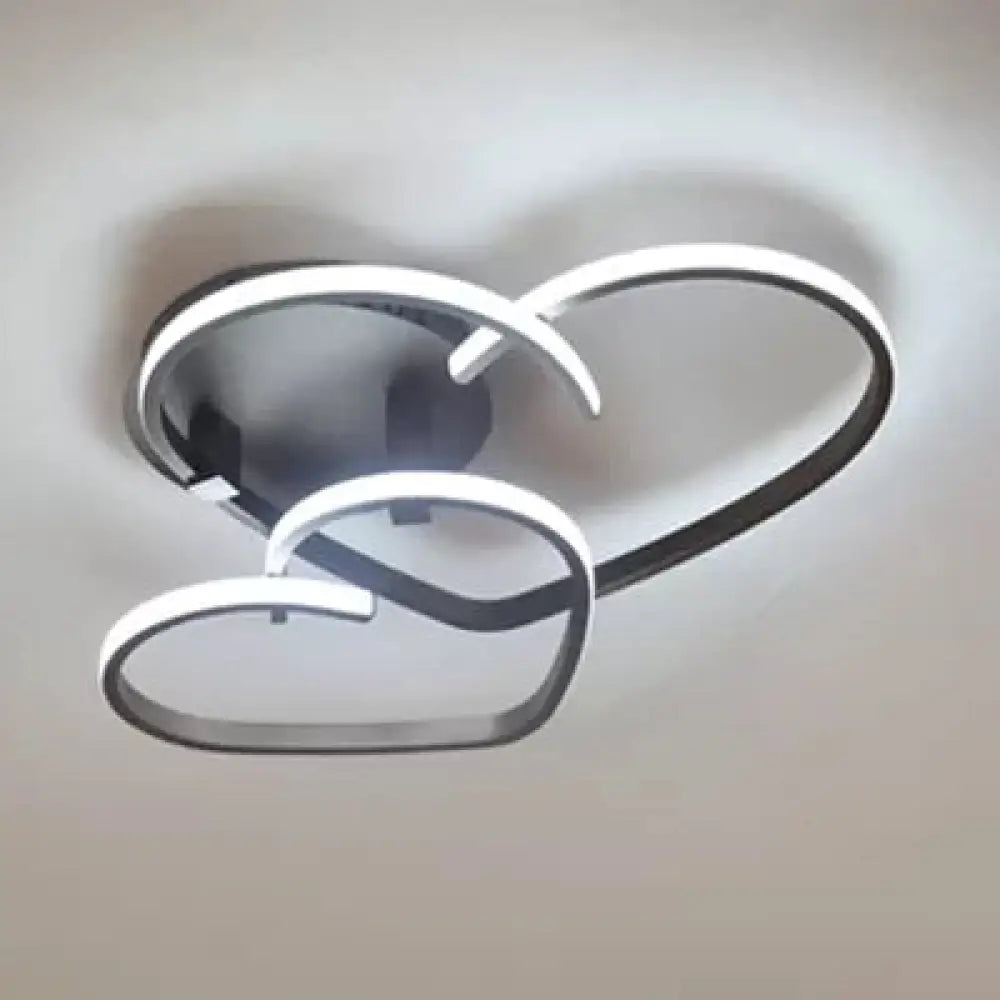 Modern Acrylic Loving Heart Brown Ceiling Light For Child Bedroom - Flush Mount Fixture / 21.5’