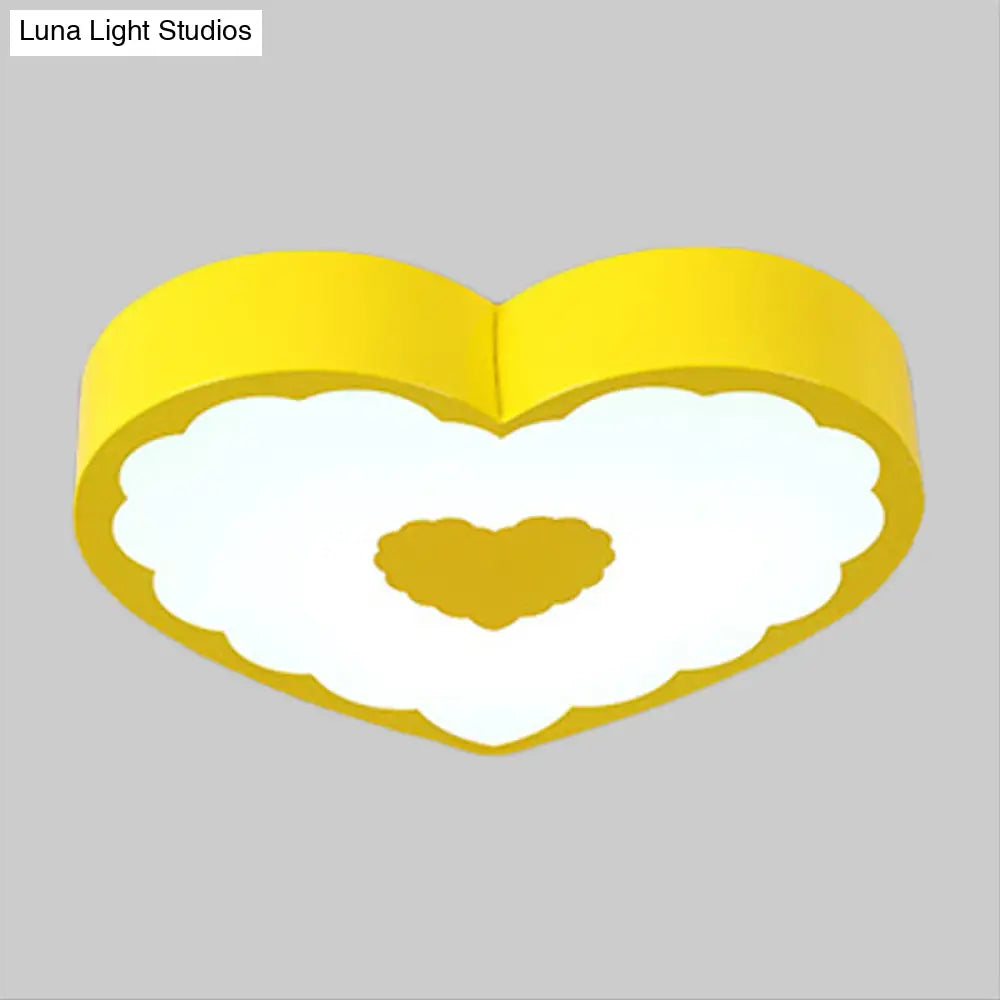 Modern Acrylic Loving Heart Ceiling Lamp With Led Flush Mount Lighting In Warm/White Light -