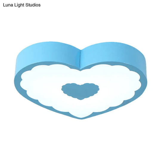 Modern Acrylic Loving Heart Ceiling Lamp With Led Flush Mount Lighting In Warm/White Light -
