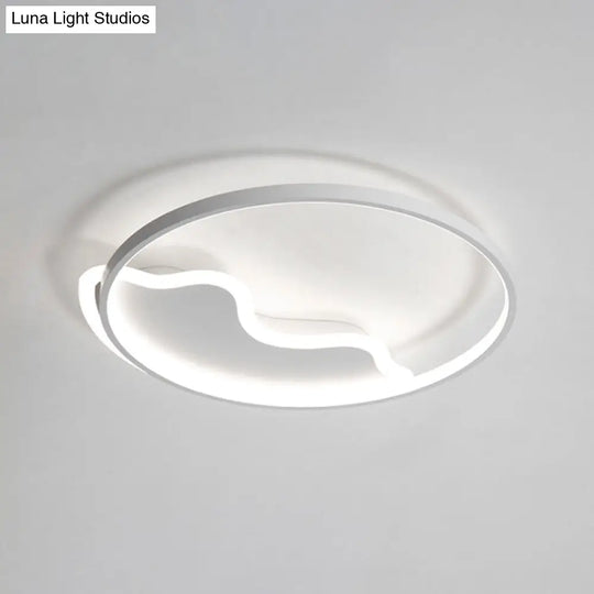 Modern Acrylic Mountain Flush Ceiling Light For Dining Room White / 18