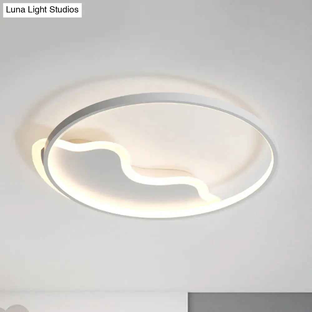 Modern Acrylic Mountain Flush Ceiling Light For Dining Room White / 18 Warm