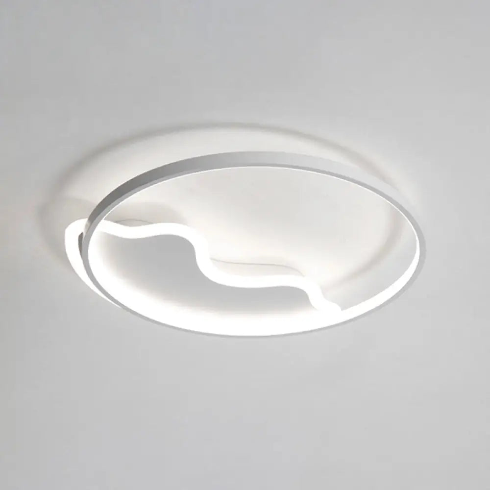 Modern Acrylic Mountain Flush Ceiling Light For Dining Room White / 18’