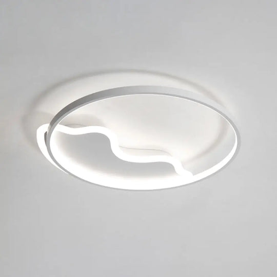 Modern Acrylic Mountain Flush Ceiling Light For Dining Room White / 18’