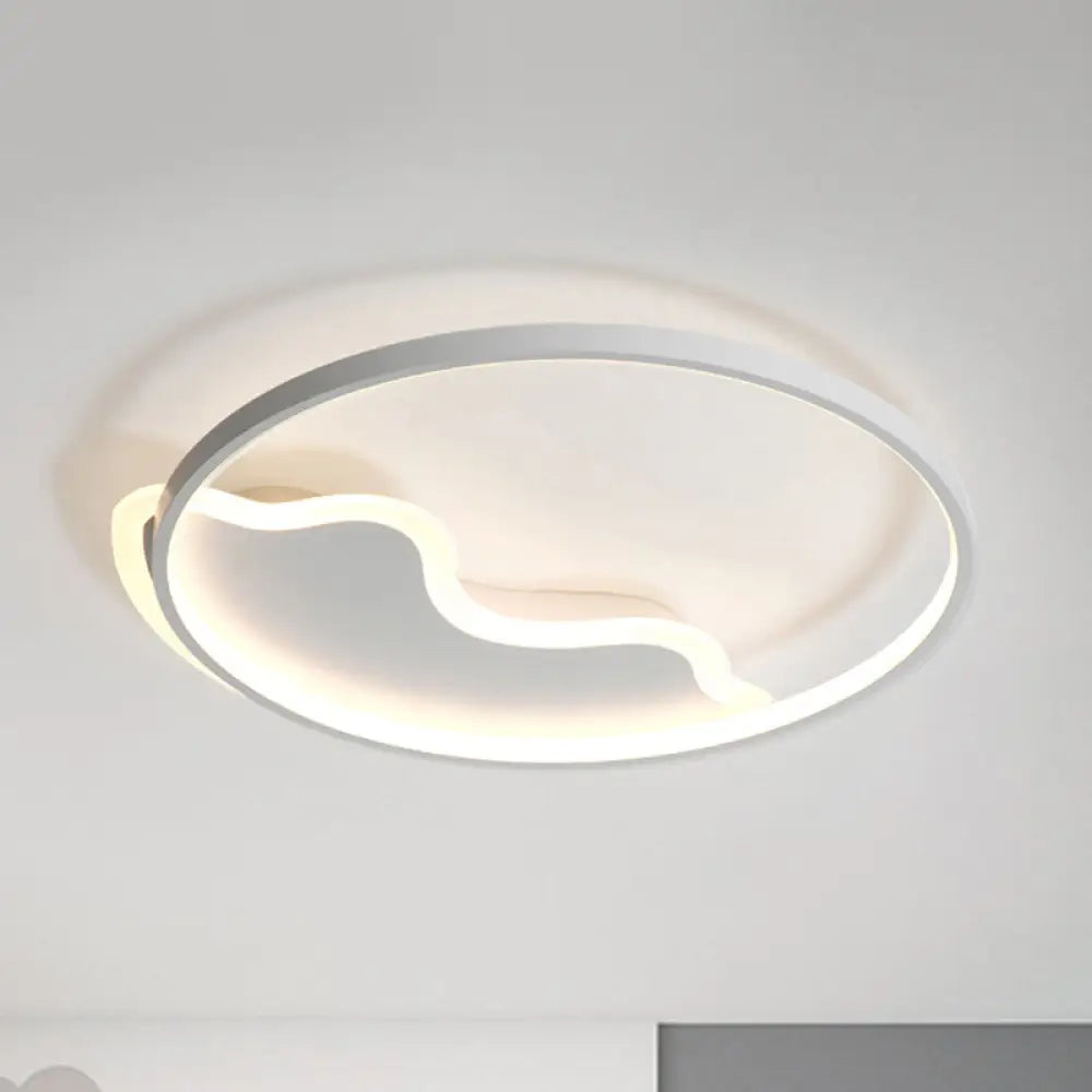 Modern Acrylic Mountain Flush Ceiling Light For Dining Room White / 18’ Warm