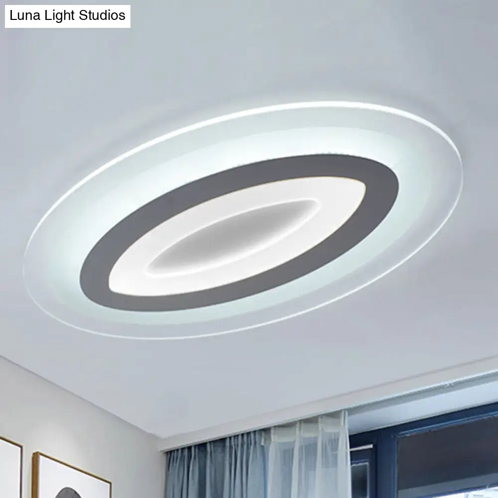 Modern Acrylic Oval Led Ceiling Light Fixture - Warm/White Multiple Sizes White / 23