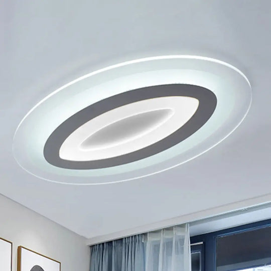 Modern Acrylic Oval Led Ceiling Light Fixture - Warm/White Multiple Sizes White / 23’