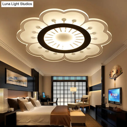 Modern Acrylic Petal Led Ceiling Light: Elegant Flush Mount For Girls Bedroom Clear / 20.5 Warm