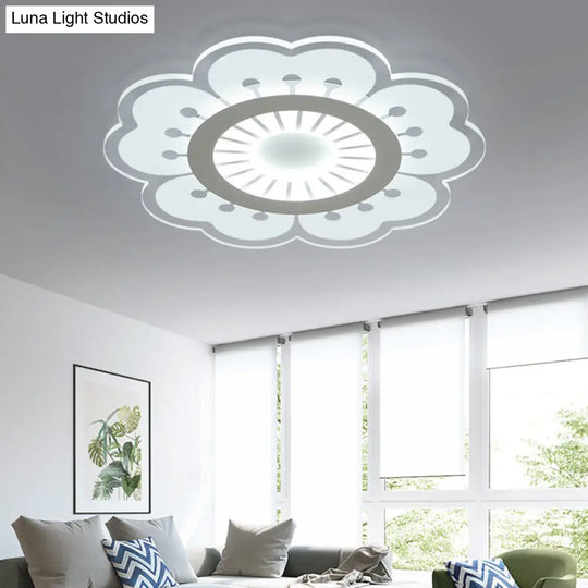 Modern Acrylic Petal Led Ceiling Light: Elegant Flush Mount For Girls Bedroom Clear / 16.5 White