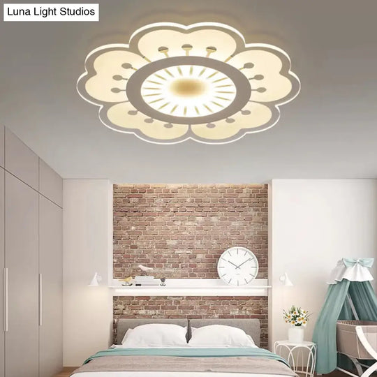 Modern Acrylic Petal Led Ceiling Light: Elegant Flush Mount For Girls Bedroom Clear / 16.5 Warm