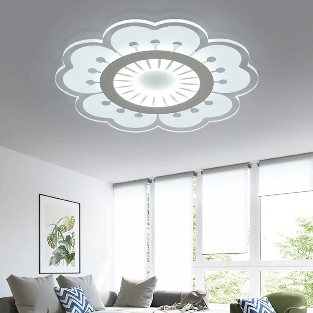 Modern Acrylic Petal Led Ceiling Light: Elegant Flush Mount For Girls’ Bedroom Clear / 16.5’ White