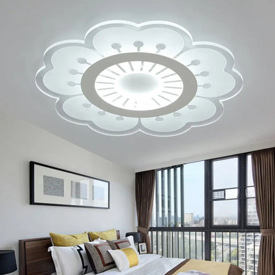 Modern Acrylic Petal Led Ceiling Light: Elegant Flush Mount For Girls’ Bedroom Clear / 20.5’ White