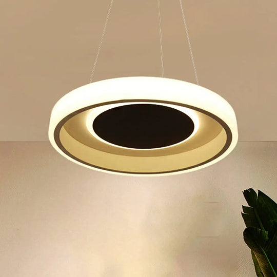 Modern Acrylic Round Pendant Light - 14’/19.5’ Wide Led Ceiling Lamp With White/Warm/Natural