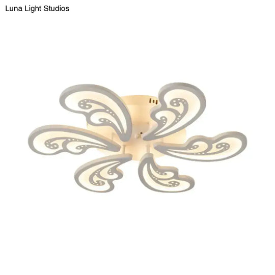 Modern Acrylic Spindrift Ceiling Light W/ 6/12/15-White Led Bulbs In Warm/White - Semi Flush Mount