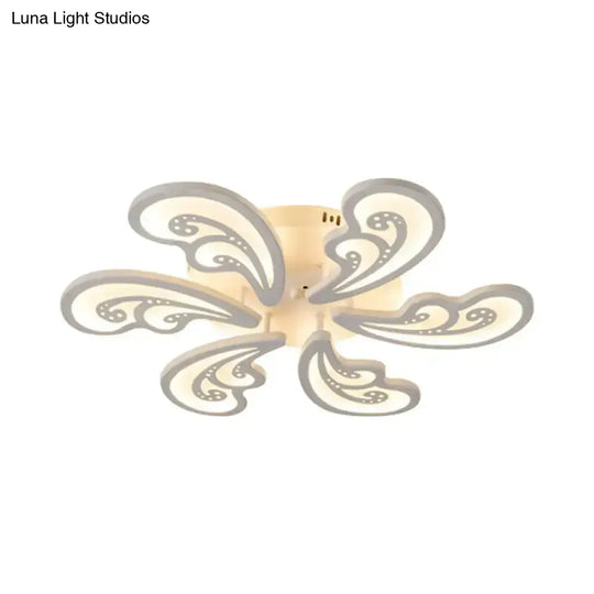 Modern Acrylic Spindrift Ceiling Light W/ 6/12/15-White Led Bulbs In Warm/White - Semi Flush Mount