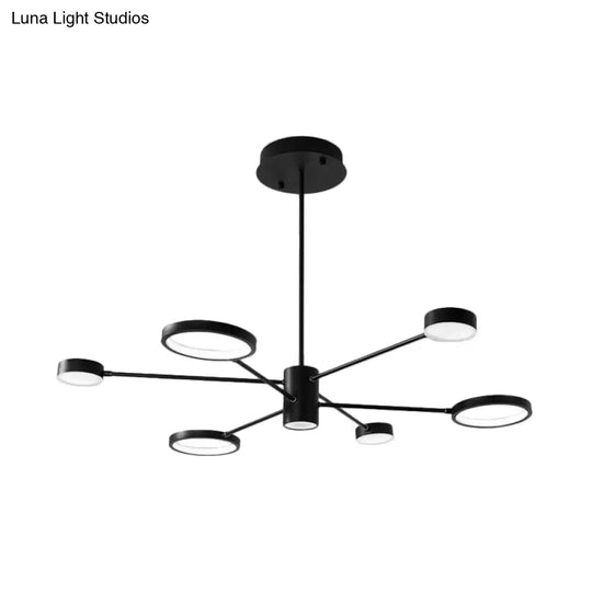 Modern Acrylic Sputnik Chandelier Pendant Light: Black Led Hanging Lamp Fixture With 6/8/10 Lights