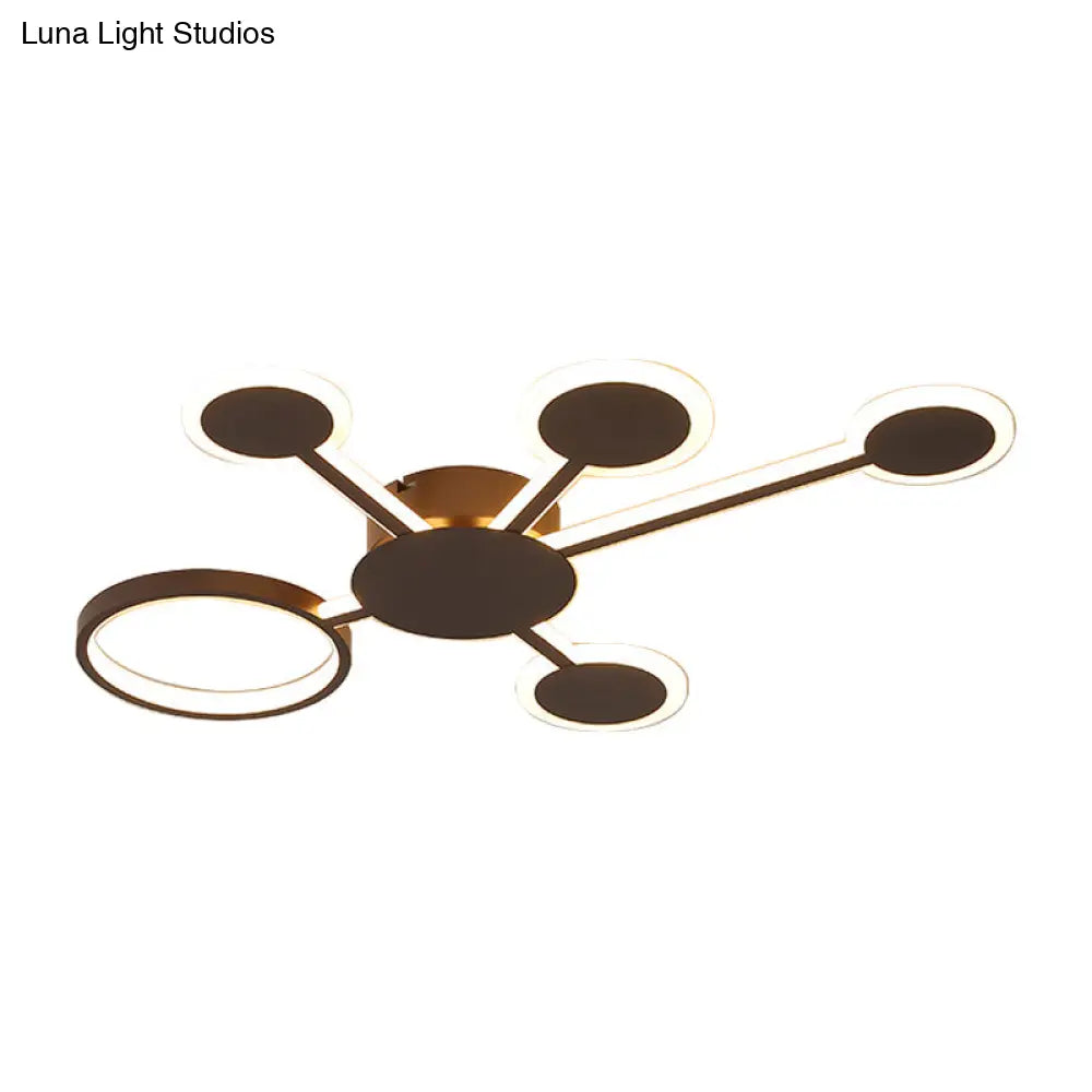 Modern Acrylic Sputnik Flush Mount Light - 4/5/6 Lights -White/Warm Led