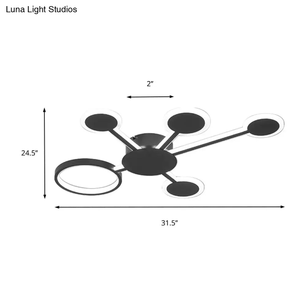 Modern Acrylic Sputnik Flush Mount Light - 4/5/6 Lights -White/Warm Led