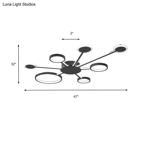 Modern Acrylic Sputnik Flush Mount Light - 4/5/6 Lights -White/Warm Led