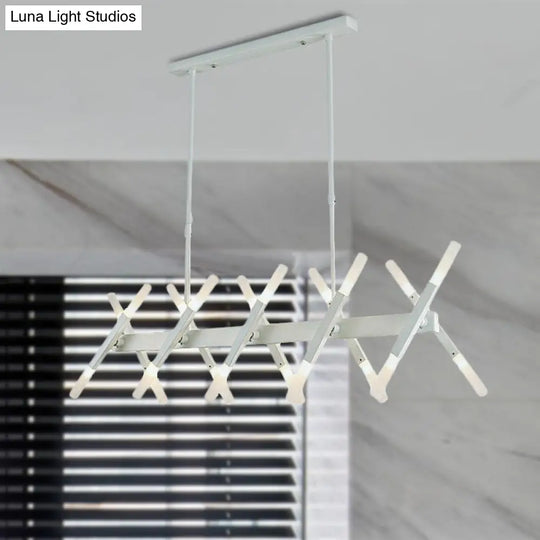 Modern Acrylic Tube Island Pendant Light - 16/20 Lights Black/White/Gold Dining Room Ceiling