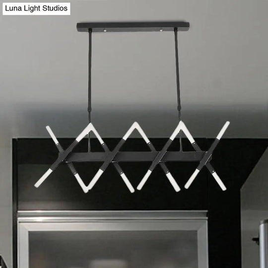 Modern Acrylic Tube Island Pendant Light - 16/20 Lights Black/White/Gold Dining Room Ceiling