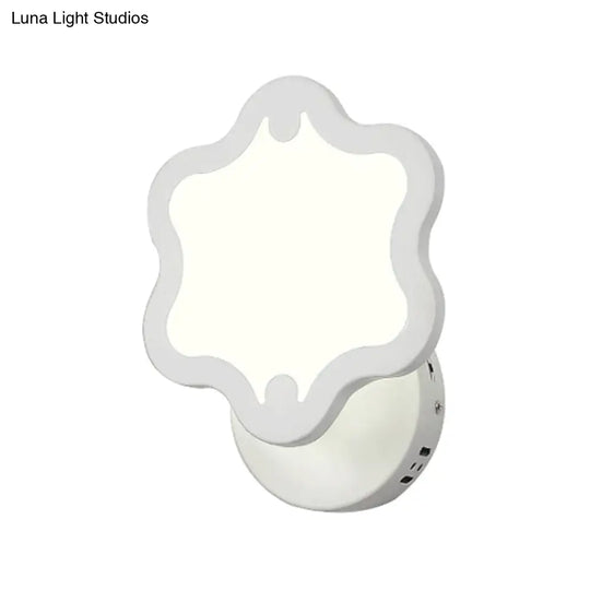 Modern Acrylic Wall Sconce Light - Blossom Hotel Corridor In White Finish